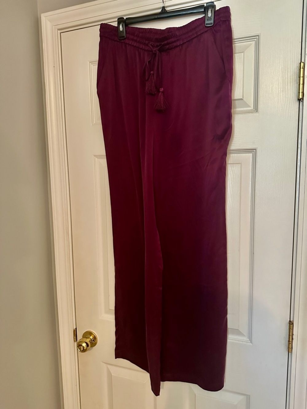 Badgley Mischka Mulberry Drawstring Silk Pant Sz L